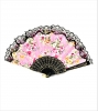 Handheld Fan Flower Design Silk Lace