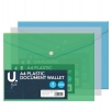 A4 Plastuc Document Wallet 3pk