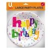 7pk Happy Birthday Large Plates Size: 24cm