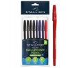 Pull Cap Ballpoint Pens 8pk Assorted Colours